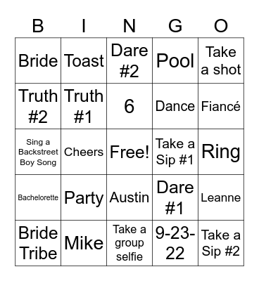 Leanne's Last Rodeo Bingo Card