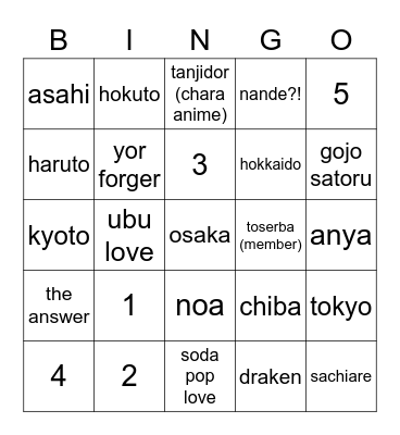 rei!!!! Bingo Card