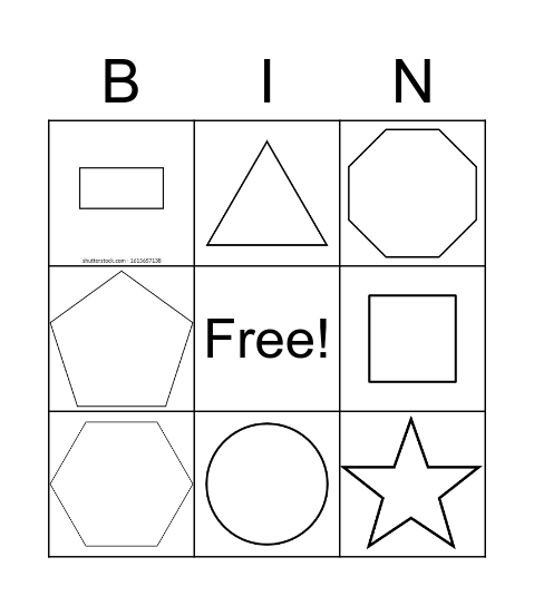 2D SHAPE BINGO Card