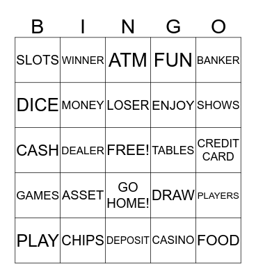 CASINO BINGO Card