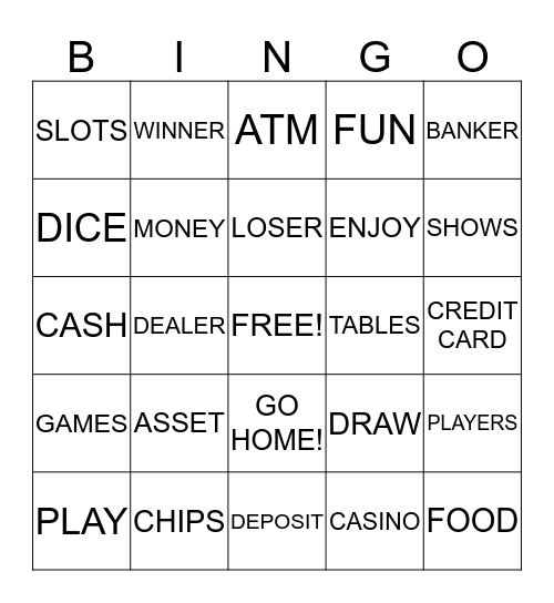 CASINO BINGO Card