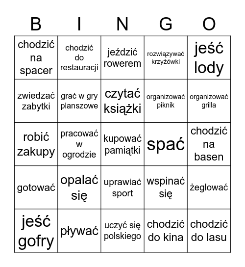 Latem Bingo Card