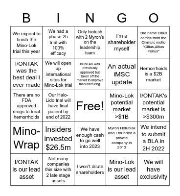 Leonard Mazur HCW Conference BINGO Card