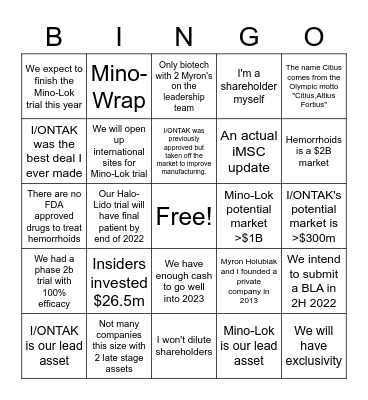 Leonard Mazur HCW Conference Bingo Card