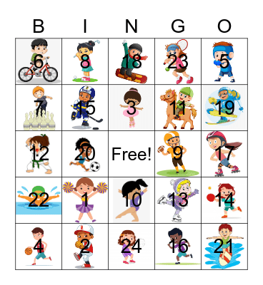 Sports Bingo Card