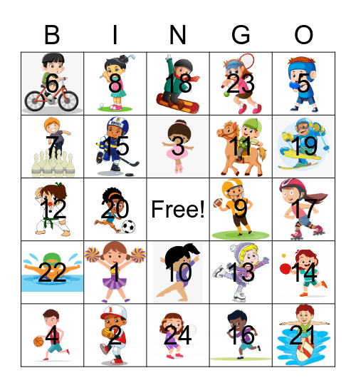 Sports Bingo Card