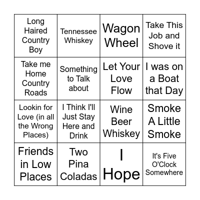 Country Time Bingo Card