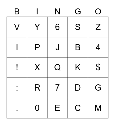 Chemistry of Life Bingo Card