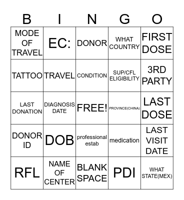 BS400 Bingo Card