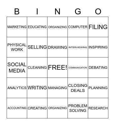 Core Compentencies Bingo Card