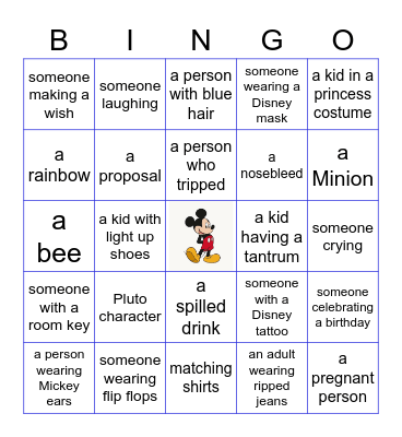 I - Spy Disney Edition Bingo Card