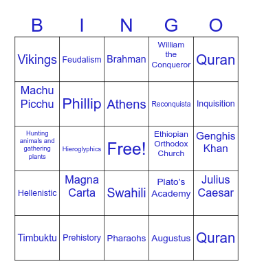 Final Bingo Card