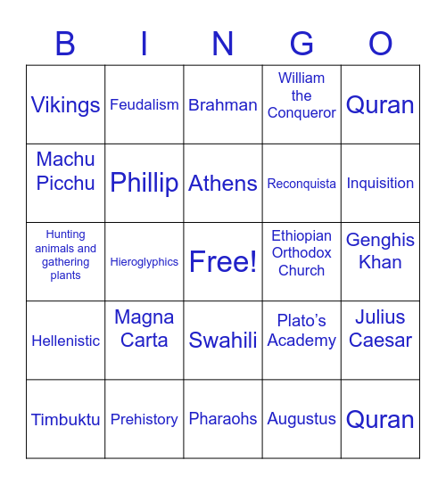 Final Bingo Card