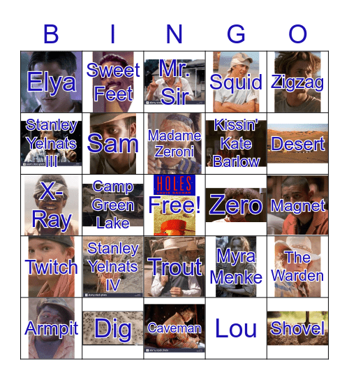 "Holes" Bingo Card