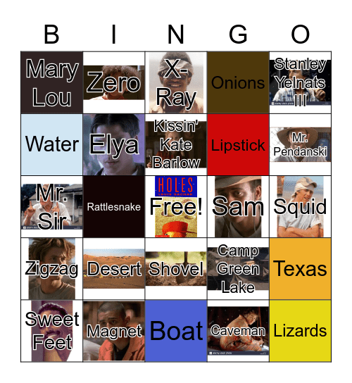 "Holes" Bingo Card