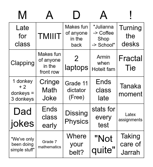 Hoteigo Bingo Card