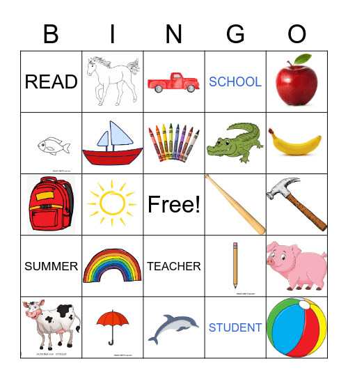 KindergartenBingo Card
