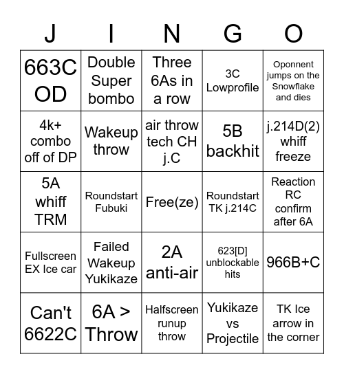 Jingo Bingo Card