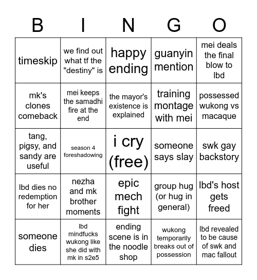 lmk s3 special bingo Card