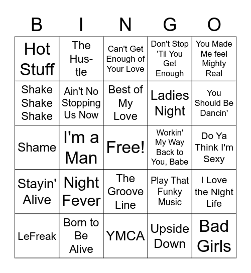 Disco Singo Bingo Card