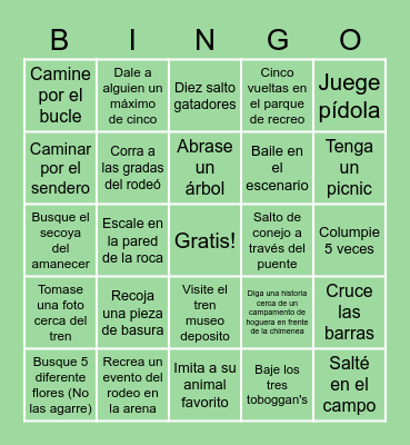 Rohner Park en Fortuna Bingo Card