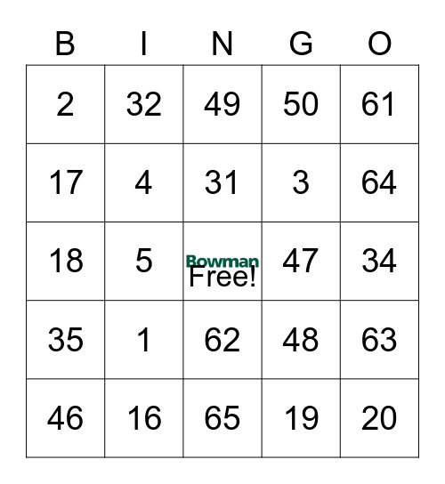 UNCLE GARY'S Bingo Card