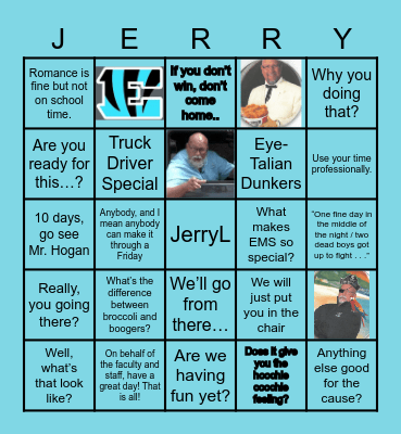 Jerr-Bear - Thanks for the memories! Bingo Card