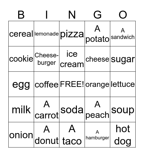 FOOD  Bingo Card