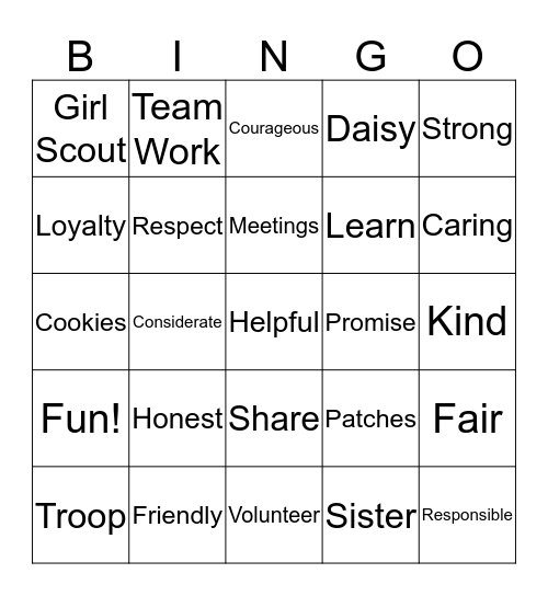 Daisy BINGO Card