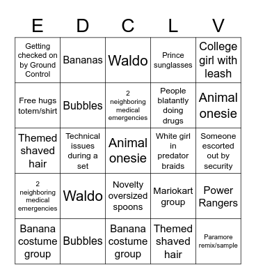 EDCLV 2022 SCAVENGER HUNT Bingo Card