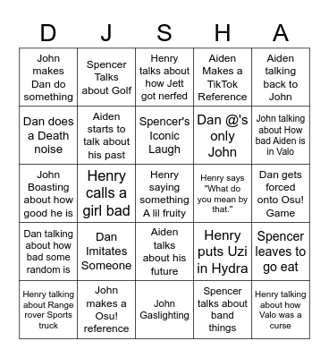 Bingo Fun Bingo Card