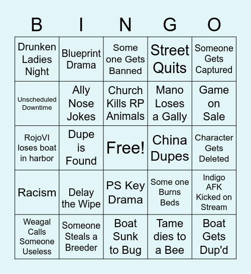 Fed S9 Bingo Card Bingo Card
