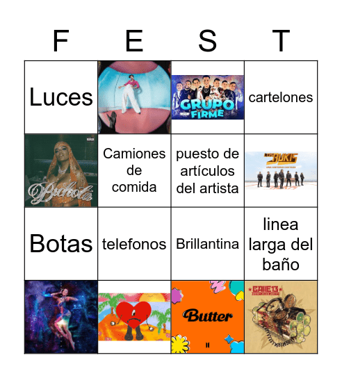 Bingo de Concierto Bingo Card