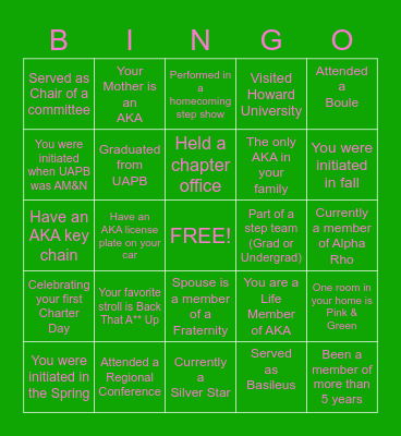 BINGO WITH ALPHA RHO Bingo Card
