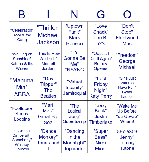 SIDES Music Bingo 2022 Bingo Card