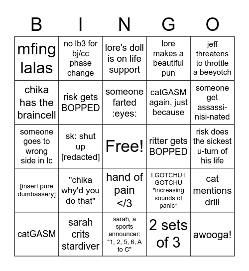 tea time with the homies ( ͡° ͜ʖ ͡°) Bingo Card