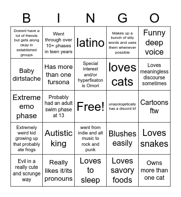 omoboy real Bingo Card