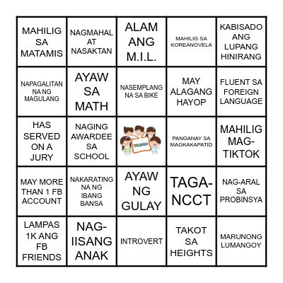 TELEBIBO HUMAN BINGO Card