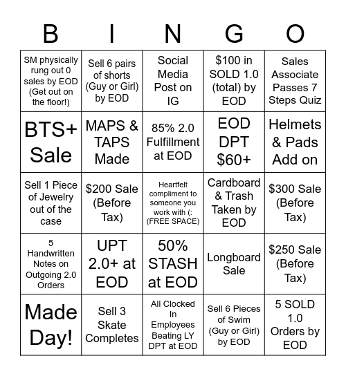 Summer Bingo Bash Bingo Card