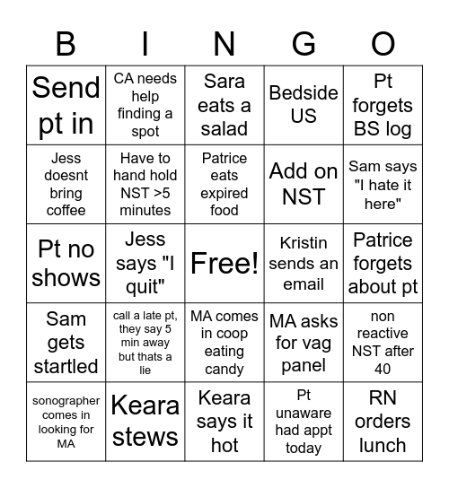 RN BINGO Card