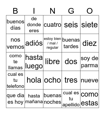 Whatever You Like Bingo Card