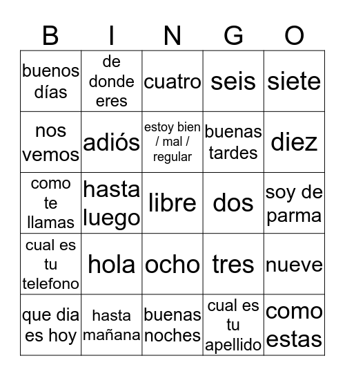 Whatever You Like Bingo Card