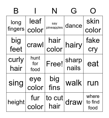 pineapple bingo Card