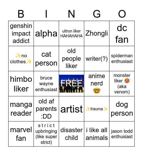 roku bingo bungo Bingo Card