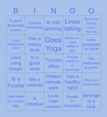 Do you know someone who?? Bingo Card