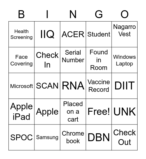 CIP BINGO Card