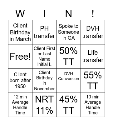 Bilingual Bingo Card