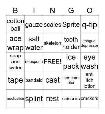 Health Bingo Card