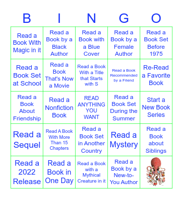 AL SUMMER READING 2022 Bingo Card