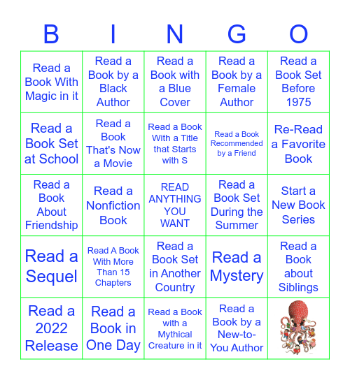 AL SUMMER READING 2022 Bingo Card